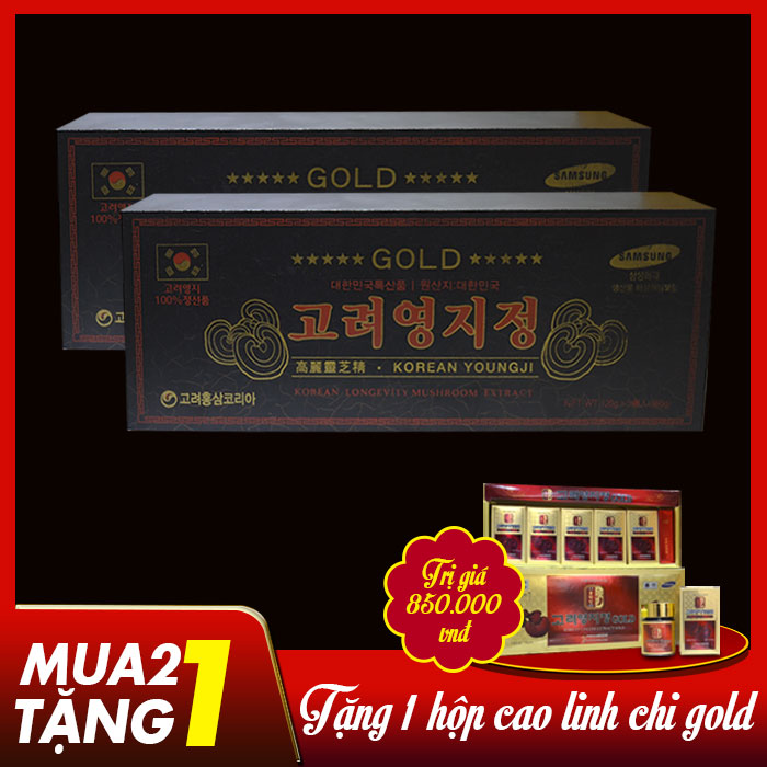 Cao linh chi Hàn Quốc (3 lọ x 120g)-hộp gỗ đen Gold L029