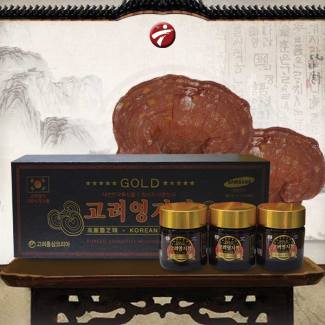 Cao linh chi Hàn Quốc (3 lọ x 120g)-hộp gỗ đen Gold L029